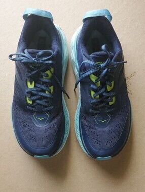 Hoka One One Stinson ATR 6 Navy with Lime Accents 10